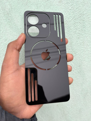 TWUAOP OPPO A3X 5G MIRROR BACK PANNEL ACRYLIC SHEET MERO APPLE Mobile Skin(Black)
