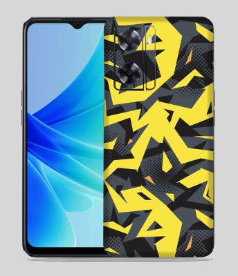 SkinoMania Oppo A57 Mobile Skin(Multicolor Yellow & Grey Abstract)