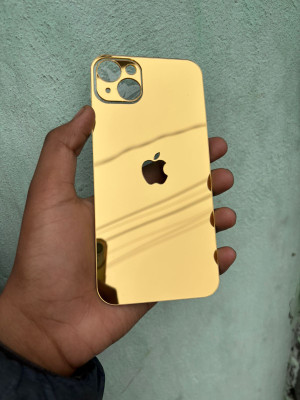 TWUAOP I PHONE 14 ACRYLIC MIRROR BACK PANNEL APPLE Mobile Skin(Gold)