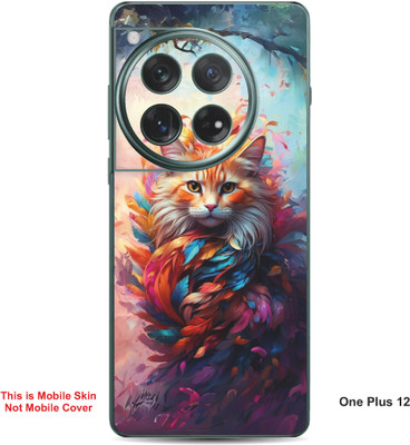 VYBE The Smart Choice One Plus 12 Cat Embossed Mobile Skin(Powder Blue 34)