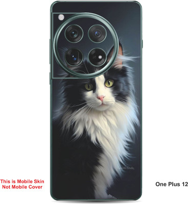 VYBE The Smart Choice One Plus 12 Cat Embossed Mobile Skin(Black & Light Grey 34)