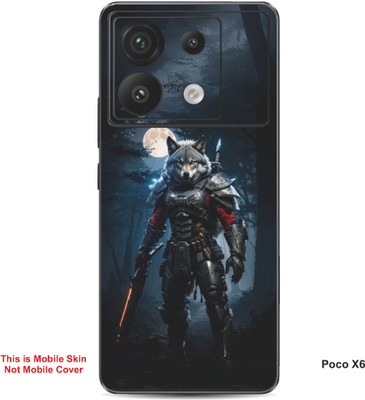 VYBE The Smart Choice Poco X6 Lion Embossed Mobile Skin(Water Blue 1)