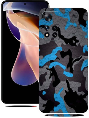 BugguSkin Redmi Note 11 T 5G, Camo Blue, xiaomi note 11t 5g Mobile Skin(Ultra Super Camo Blue Skin With High Matte Finish)