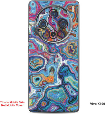 VYBE The Smart Choice Vivo X100 Abstract Embossed Mobile Skin(Dark Pastel Red 18)