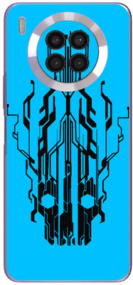 FCS Huawei nova 8i Printed Back skin Mobile Skin(Digital Flaming Cyber Skull Blue)