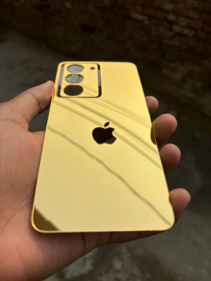 TWUAOP REALME 14X 5G ACRYLIC MIRROR BACK PANNEL Mobile Skin(Gold)