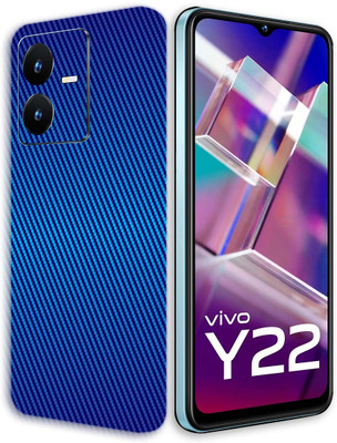 BugguSkin VIVO Y22 Mobile Skin(Ultra Super Blue CARBON FIBER Skin With High Matte Finish.)