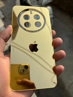 TWUAOP REALME 12 PLUS 5G MIRROR BACK PANNEL ACRYLIC SHEET Mobile Skin(Gold)