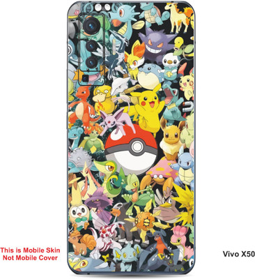 VYBE The Smart Choice Vivo X50 Pokemon Embossed Mobile Skin(Sun Yellow Multi B7)