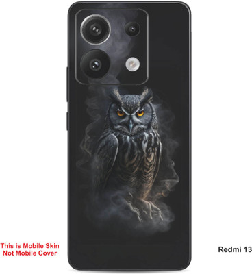 VYBE The Smart Choice Redmi 13 Owl Embossed Mobile Skin(Dark Black 10)