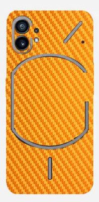 TJ CREATION NOTHING PHONE 1 Mobile Skin(Ultra Super Golden Carbon Fiber Skin With High Matte Finish.)