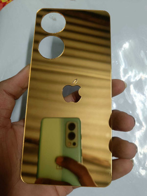 TWUAOP VIVO T2 5G MIRROR BACK PANNEL ACRYLIC SHEET APPLE Mobile Skin(Gold)