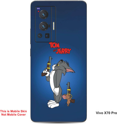 VYBE The Smart Choice Vivo X70 Pro Tom & Jerry Embossed Mobile Skin(Fun Blue B11)