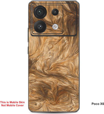 VYBE The Smart Choice Poco X6 Abstract Embossed Mobile Skin(Dark Pastel Red 1)