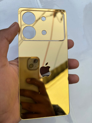 TWUAOP POCO X6 NEO (5G) MIRROR BACK PANNEL ACRYLIC SHEET Mobile Skin(Gold)