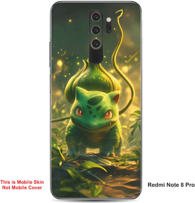 VYBE The Smart Choice Redmi Note 8 Pro Bulbasaur Pokemon Embossed Mobile Skin(Medium Forest Green A1)