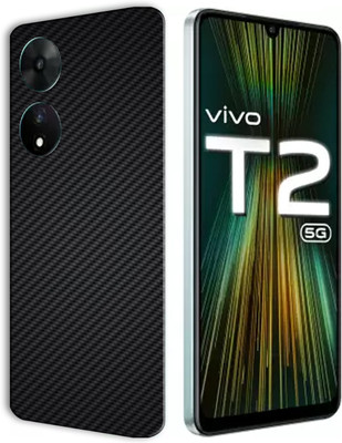 TJ CREATION Vivo T2 5G Mobile Skin(Ultra Super BLACK CARBON FIBER Skin With High Matte Finish.)