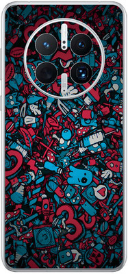FCS Huawei Mate 50 Pro Printed Back skin Mobile Skin(Red Blue Texture)