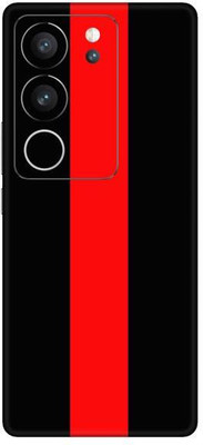 Vcare GadGets Black With Red Strips Vivo V29 5G Mobile Skin(Multicolor)