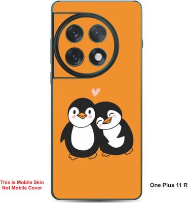 VYBE The Smart Choice One Plus 11R Penguin Embossed Mobile Skin(Fire Orange 27)