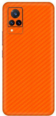 Vcare GadGets Fiber Carbon Orange vivo V21 5G Mobile Skin(Fiber Carbon Orange)
