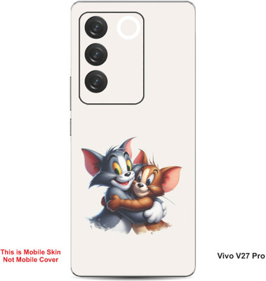 VYBE The Smart Choice Vivo V27 Pro Tom & Jerry Embossed Mobile Skin(Soft Peach B5)