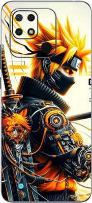 mehra Redmi 10C AnimeKakashiHatakeYellow Leather PremiumFullBack & Side Coverage Theme Mobile Skin(Multicolor)