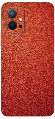 TJ CREATION VIVO T1 5G Mobile Skin(Red Leather Skin With High Matte Finish.)