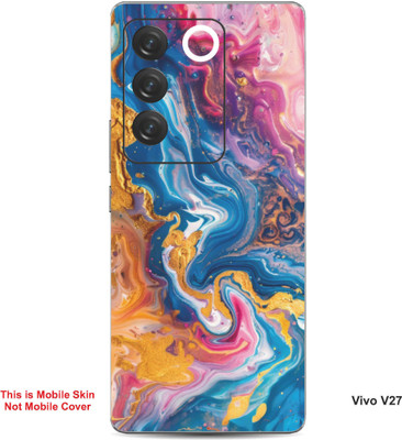 VYBE The Smart Choice Vivo V27 Abstract Embossed Mobile Skin(Bashful Pink 5)