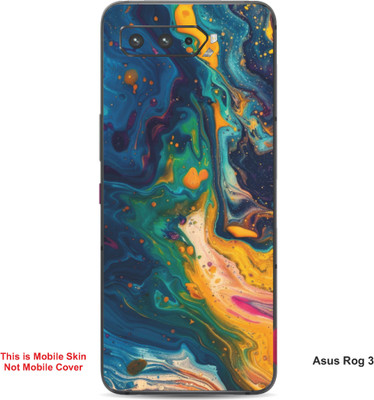 VYBE The Smart Choice Asus Rog 3 Abstract Embossed Mobile Skin(Fuel Yellow 1)