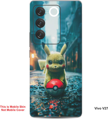 VYBE The Smart Choice Vivo V27 Pikachu Embossed Mobile Skin(Dark Beige B4)
