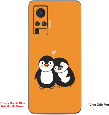 VYBE The Smart Choice Vivo X50 Pro Penguin Embossed Mobile Skin(Fire Orange B8)
