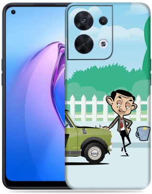 SkinoMania Oppo Reno 8 5G Mobile Skin(Multicolor Mr Bean Car)