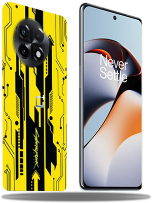 Mclaxa One Plus 11R 5G, Yellow Cyber 2 Mobile Skin(Yellow Cyber 2 Skin With Back,Front & Sides Skin)