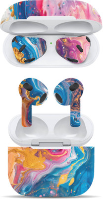 VYBE The Smart Choice Apple Airpods 3rd Generation Abstract Mobile Skin(Multi Colour B10)