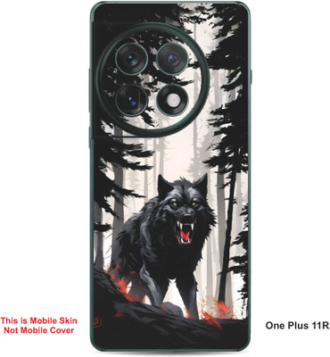 VYBE The Smart Choice One Plus 11R Wolf Embossed Mobile Skin(Carbon Grey 33)