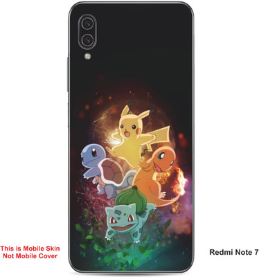 VYBE The Smart Choice Redmi Note 7 Pokemon Embossed Mobile Skin(Café Noir A1)