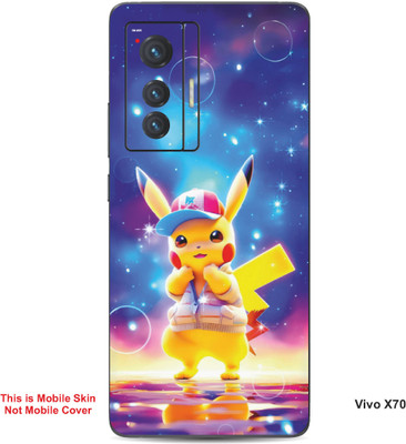 VYBE The Smart Choice Vivo X70 Pikachu Embossed Mobile Skin(Butterfly Blue B10)