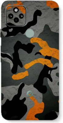 AsSkin Google Pixel 5 Mobile Skin(Ultra Super Camo Orange With High Matte Finish.)