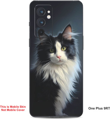 VYBE The Smart Choice One Plus 9RT Cat Embossed Mobile Skin(Black & Light Grey 28)