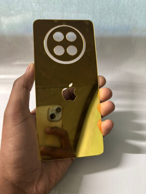 TWUAOP REALME 12X (5G) MIRROR BACK PANNEL ACRYLIC SHEET Mobile Skin(Gold)