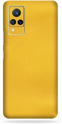TJ CREATION Vivo V21 5g, vivo v21 5g, vivo v 21 Mobile Skin(Ultra Super Yellow Carbon Fiber Skin With High Matte Finish.)