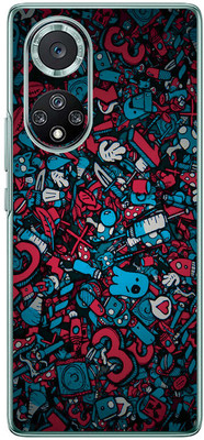 FCS Huawei nova 9 Pro Printed Back skin Mobile Skin(Red Blue Texture)