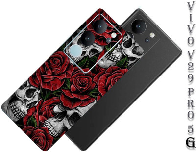 Pochanki Vivo V29 Pro 5G Mobile Skin(Roses And Skulls Back Skin Multicolor)