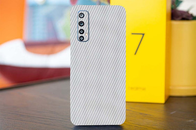 AsSkin Realme 7, real me 7 Mobile Skin(Ultra Super Silver Corbon Fiber Wallpaper Skin With High Gloss Finish).)