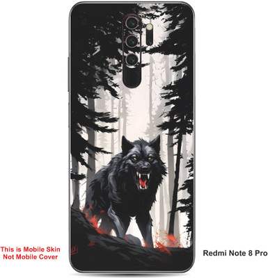 VYBE The Smart Choice Redmi Note 8 Pro Wolf Embossed Mobile Skin(Carbon Grey 14)
