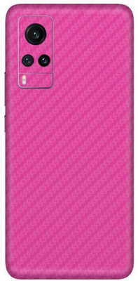 Vcare GadGets Vivo X60 Mobile Skin(Fiber Carbon Pink)