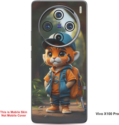 VYBE The Smart Choice Vivo X100 Pro Tiger Cartoon Embossed Mobile Skin(Ruddy Brown B16)