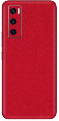 Vcare GadGets Vivo V20 SE Mobile Skin(Red Leather)
