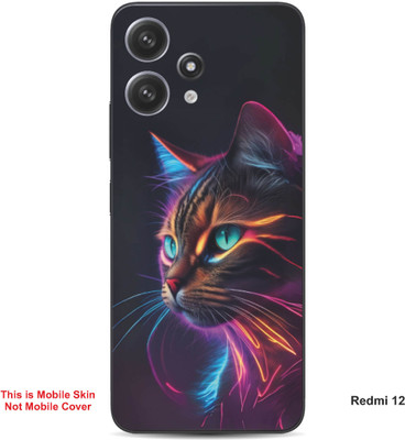 VYBE The Smart Choice Redmi 12 Cat Embossed Mobile Skin(Glacial Blue Ice 7)